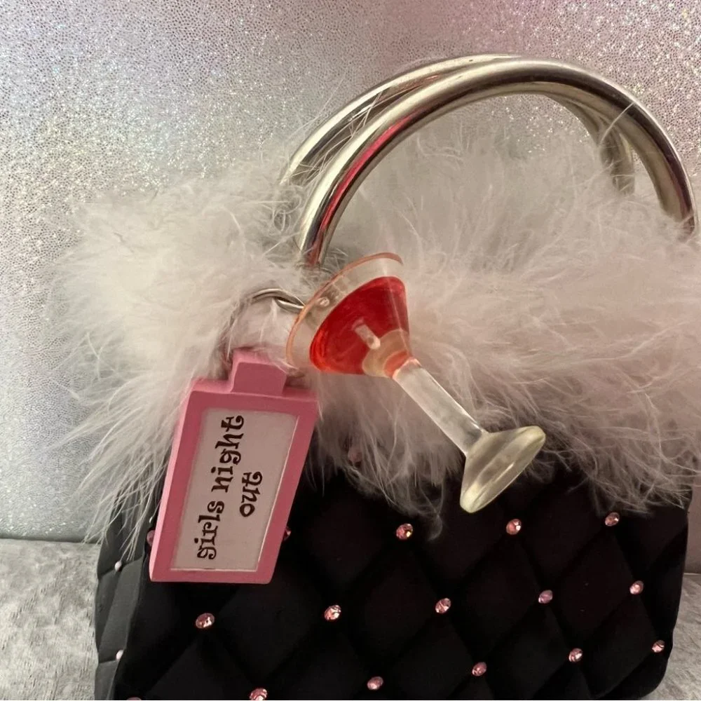 Rhinestone piggy bank purse girls night out martini drinking cup money holder